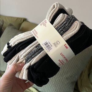 Lucky Brand women’s Black, Cream, and Gray Socks - 6 Pack